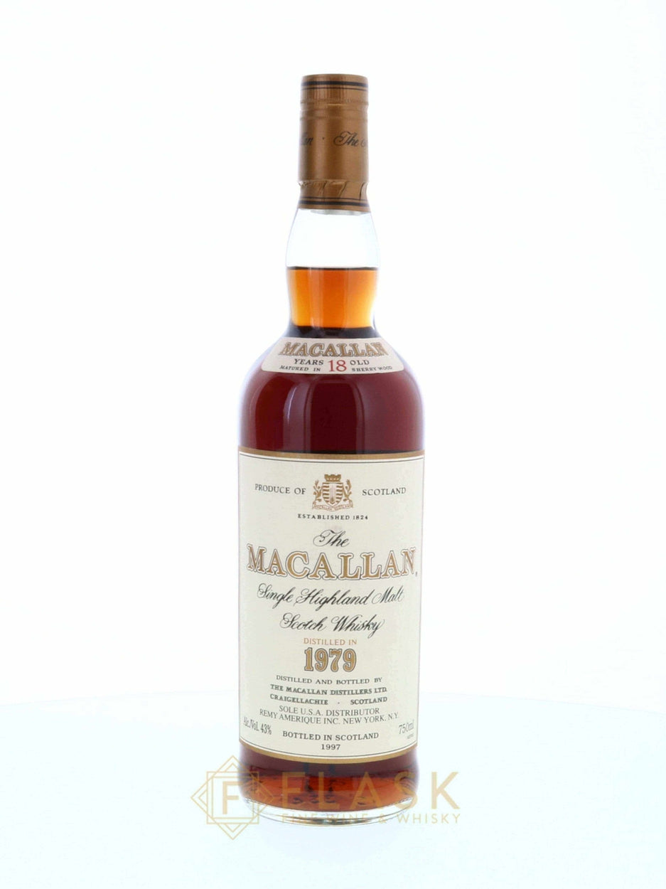 Macallan 18 Year Old 1979 Original Box High Fill 750ml - Flask Fine Wine & Whisky