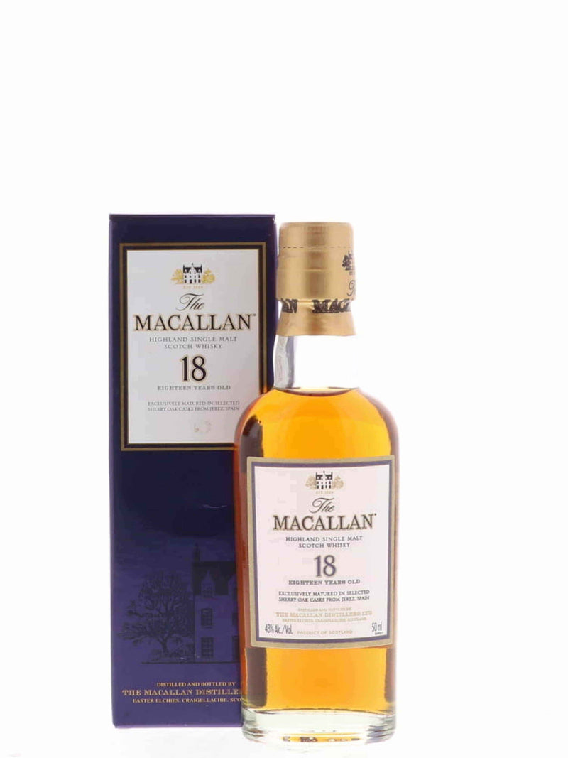 Macallan 18 Year Old Sherry Cask 1990s Mini 50ml - Flask Fine Wine & Whisky
