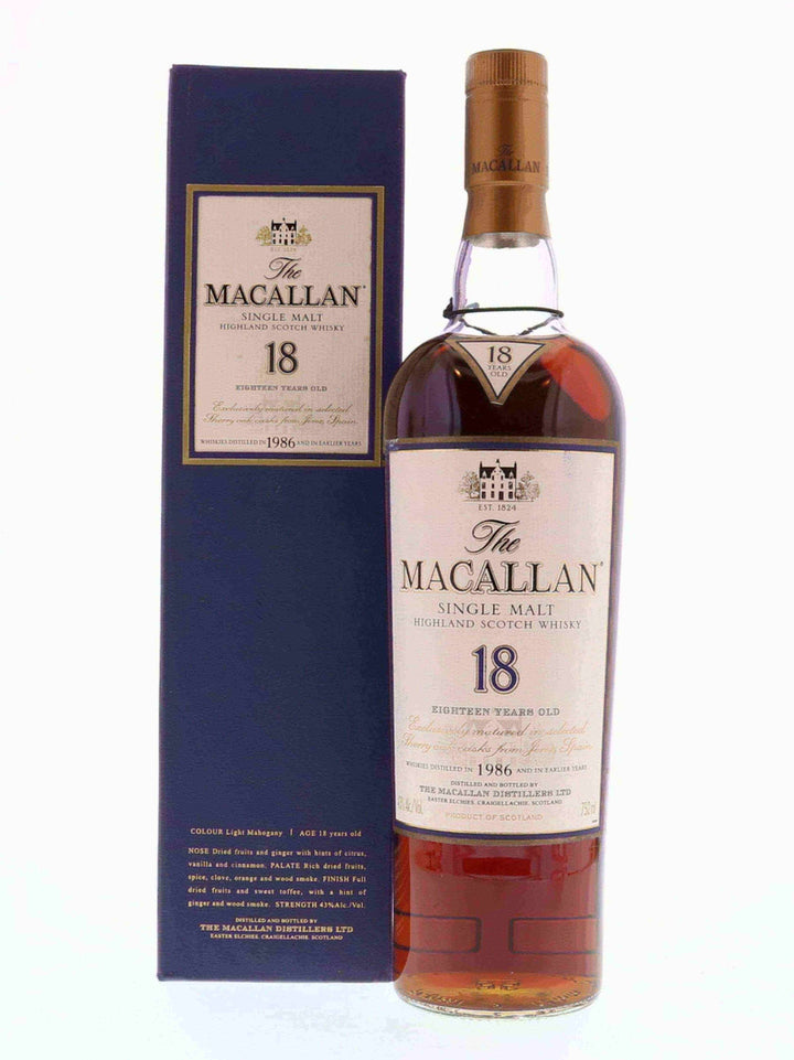 Macallan 18 Year Old Single Malt 1986 - Flask Fine Wine & Whisky