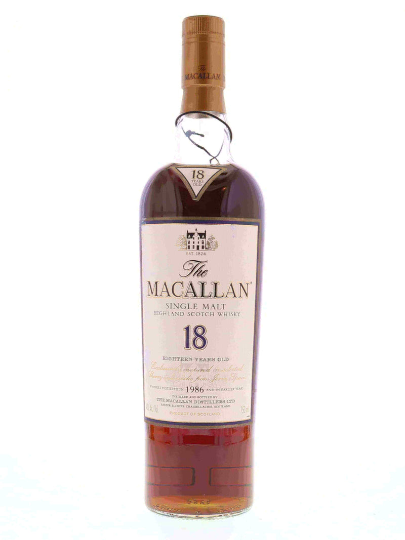 Macallan 18 Year Old Single Malt 1986 - Flask Fine Wine & Whisky