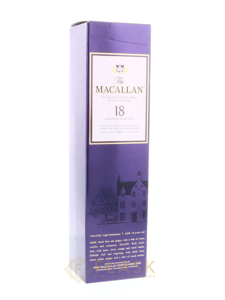 Macallan 18 Year Old Single Malt 1992 Original Box - Flask Fine Wine & Whisky