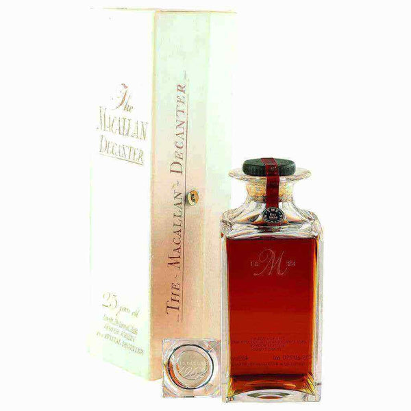 Macallan 1964 25 Year Old Crystal Decanter Box & Stopper - Flask Fine Wine & Whisky