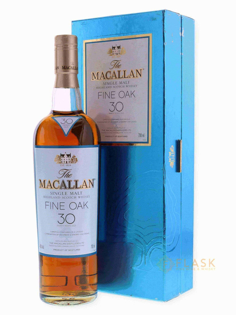 Macallan 30 Year Old Fine Oak Blue Box - Flask Fine Wine & Whisky