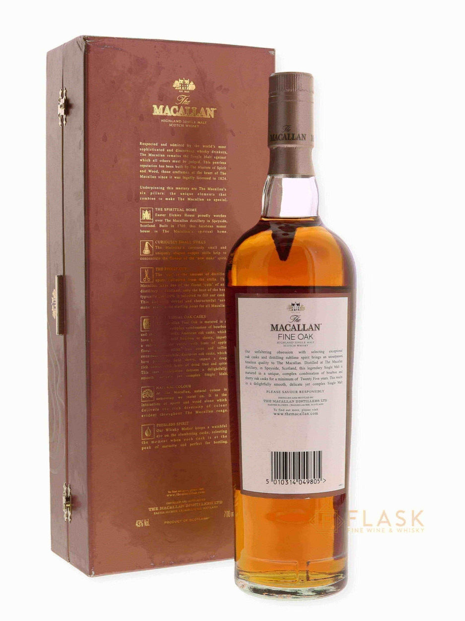 Macallan Fine Oak 25 Year Old Gold Box - Flask Fine Wine & Whisky