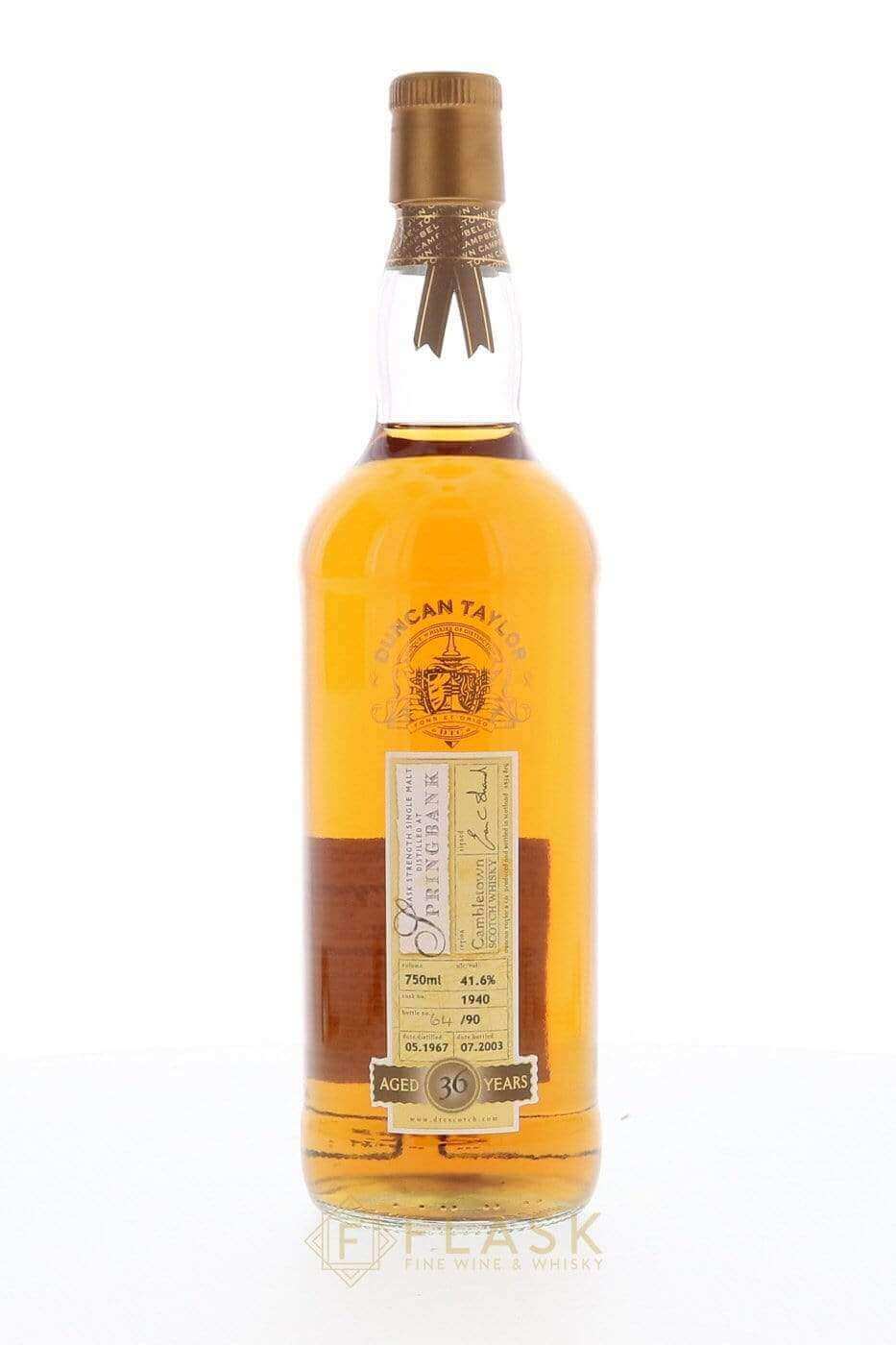 Springbank 1967 36 Year Old Duncan Taylor Rare Auld Single Cask No.1940 - Flask Fine Wine & Whisky