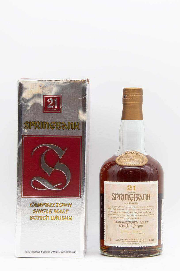 Springbank 21 Year Old Hedley G. Wright Dumpy  Parchment Label - Flask Fine Wine & Whisky