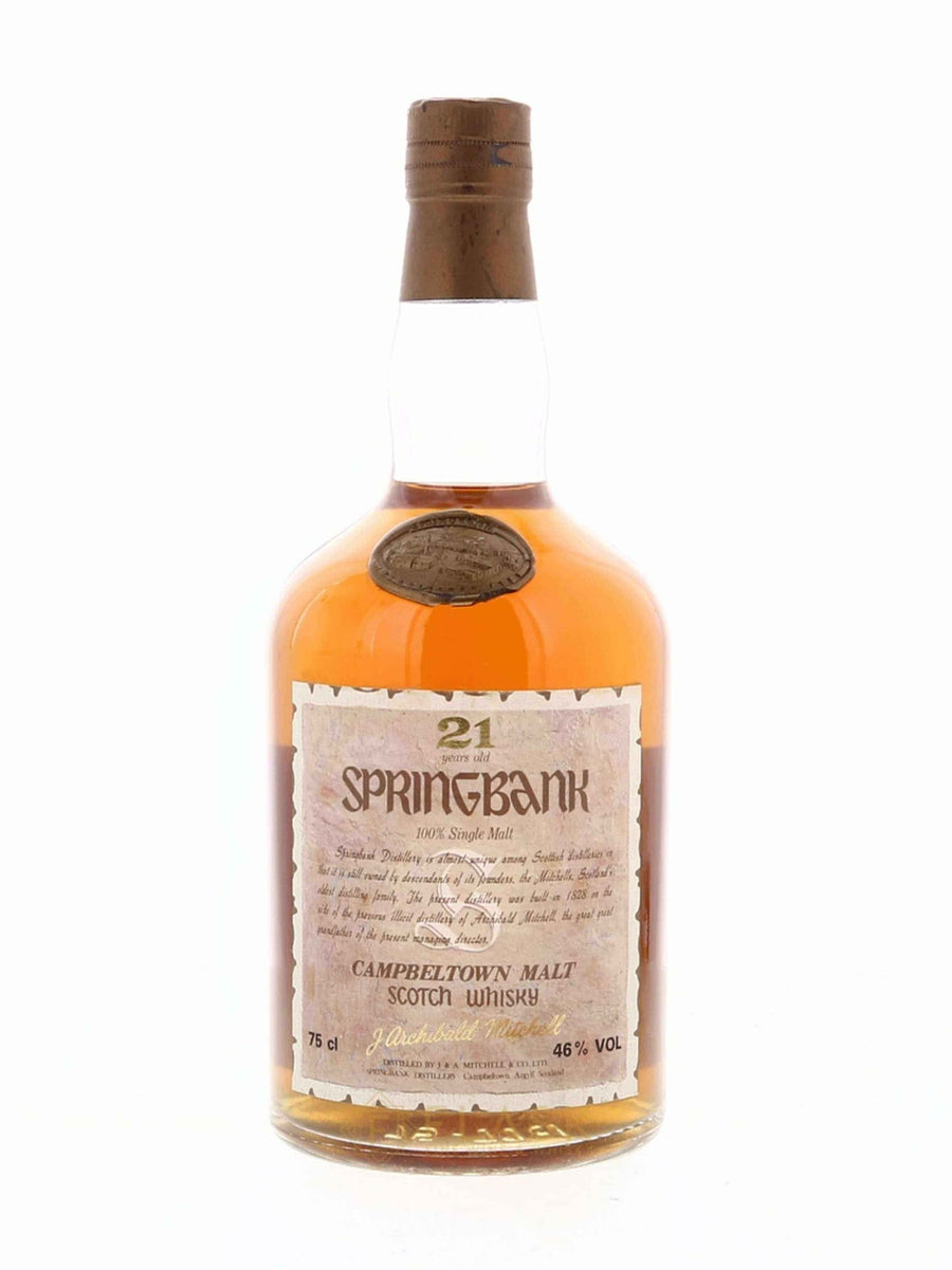 Springbank 21 Year Old J. Archibald Mitchell Dumpy Parchment Label - Flask Fine Wine & Whisky