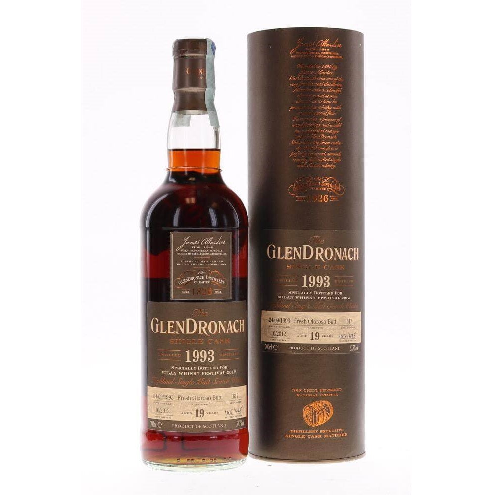 The Glendronach 1993 19 Year Single Cask Milan Whisky Festival 2012 Bottling  Cask 1617 - Flask Fine Wine & Whisky