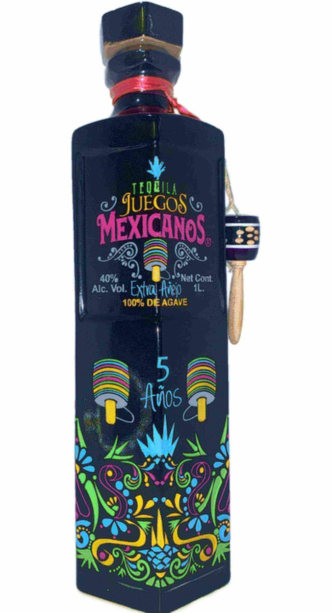 Tequila Juegos Mexicanos Extra Anejo 1 Liter - Flask Fine Wine & Whisky
