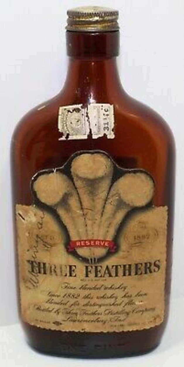 Three Feathers Reserve Blended Whiskey 1940s - Flask Fine Wine & Whisky