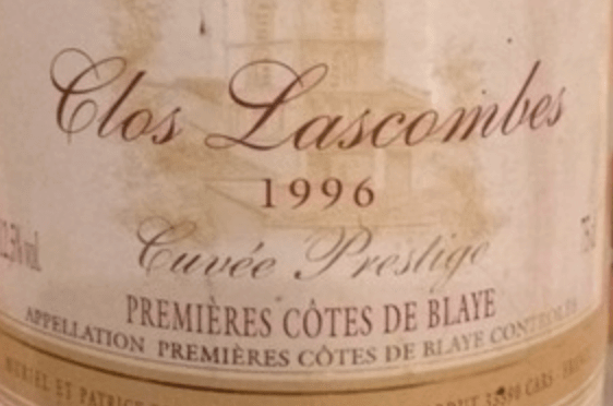 Clos Lascombes Cuvee Prestige 1996 - Flask Fine Wine & Whisky