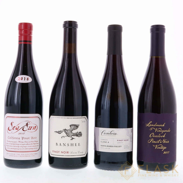 The Indigo 4 Pack features a fun variety of California Pinot Noir, simultaneously classic and fresh. See further details below. - Flask Fine Wine & Whisky