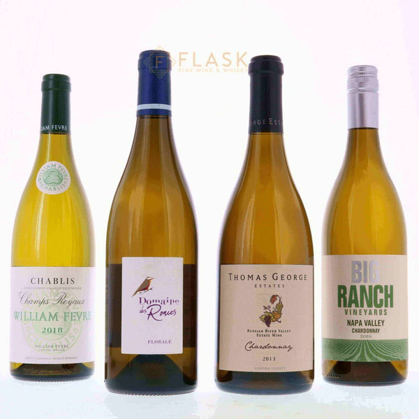 The Ivory Pack features just a few of our must-have-in-the-house-in-case-of-emergency Chardonnays. From Napa, Russian River Valley, Jura, and Chablis - we love this variety! Further details below. - Flask Fine Wine & Whisky