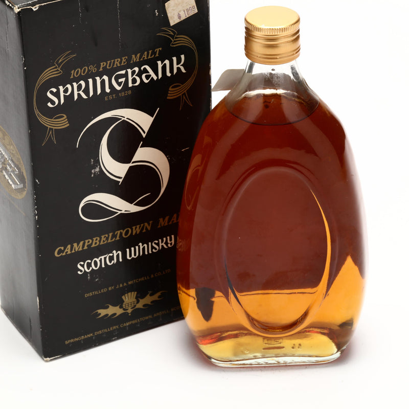 Springbank 15 Year Old Single Malt Pear Shaped Silver Label 1980s - Flask Fine Wine & Whisky