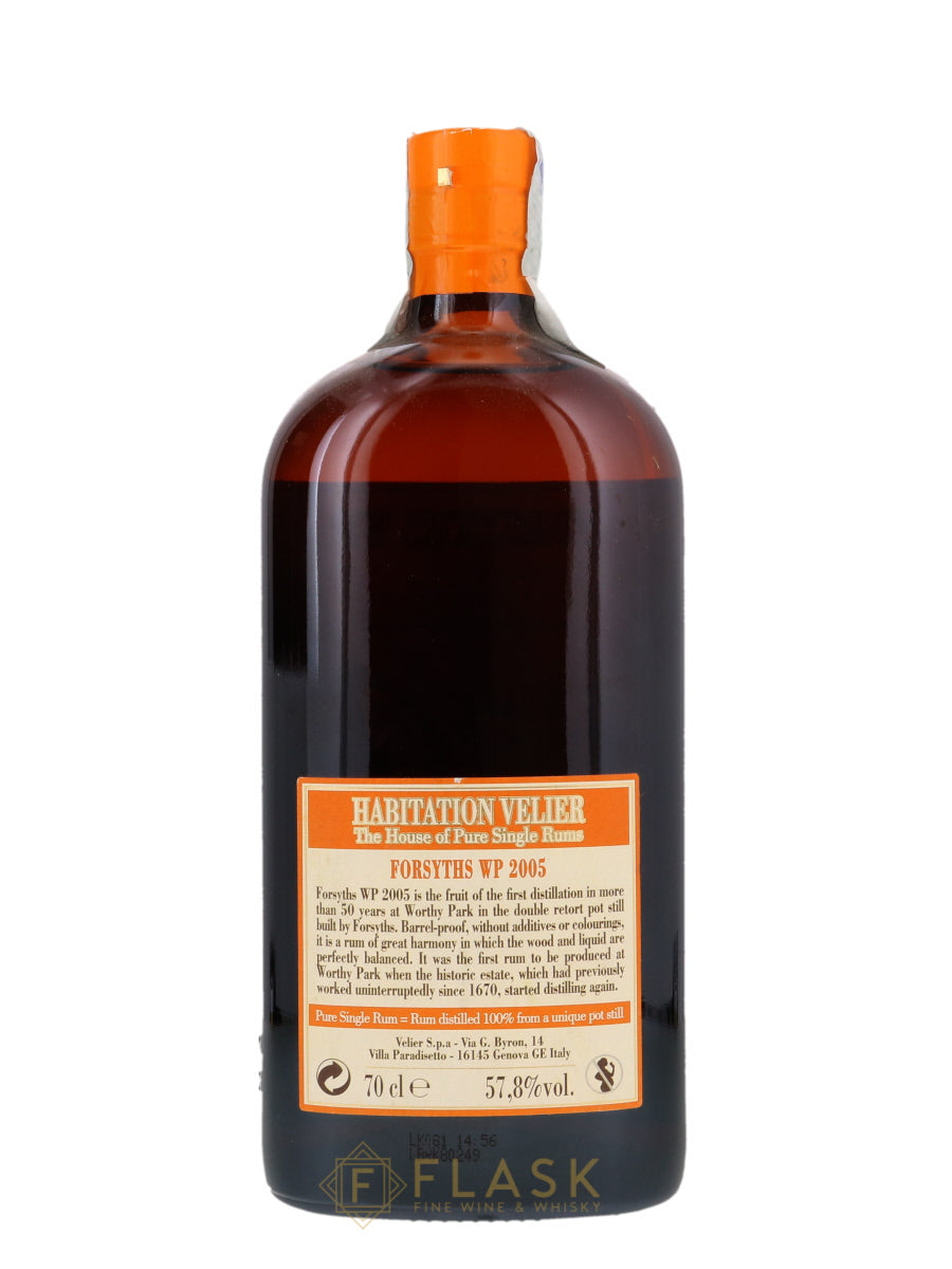 Forsyths WP Worthy Park 2005 Habitation Velier 10 Year Old Rum 57.8% 70cl - Flask Fine Wine & Whisky