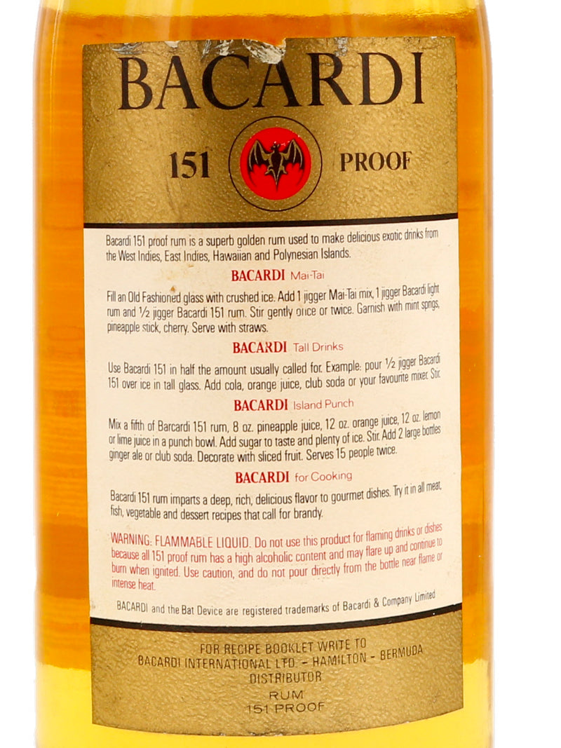 Bacardi 151 Rum Vintage 1980s 1.13 Liter - Flask Fine Wine & Whisky