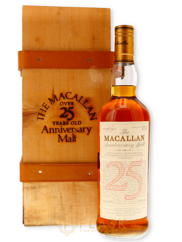 Macallan 25 Year Old Anniversary Malt Premiere Wine Merchants 1980s - Flask Fine Wine & Whisky