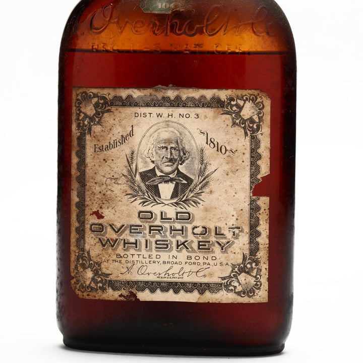 Old Overholt Prohibition Whiskey 1915 Bottled in Bond 14 Year Old One Pint - Flask Fine Wine & Whisky