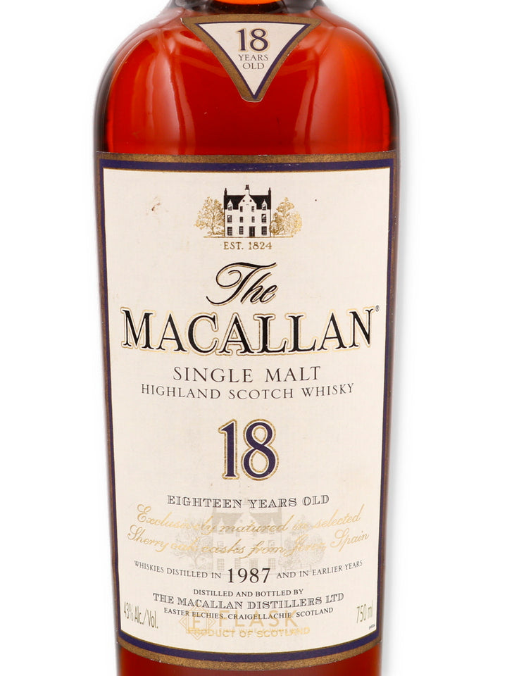 Macallan 18 Year Old Single Malt 1987 [750ml Bottle Only] - Flask Fine Wine & Whisky