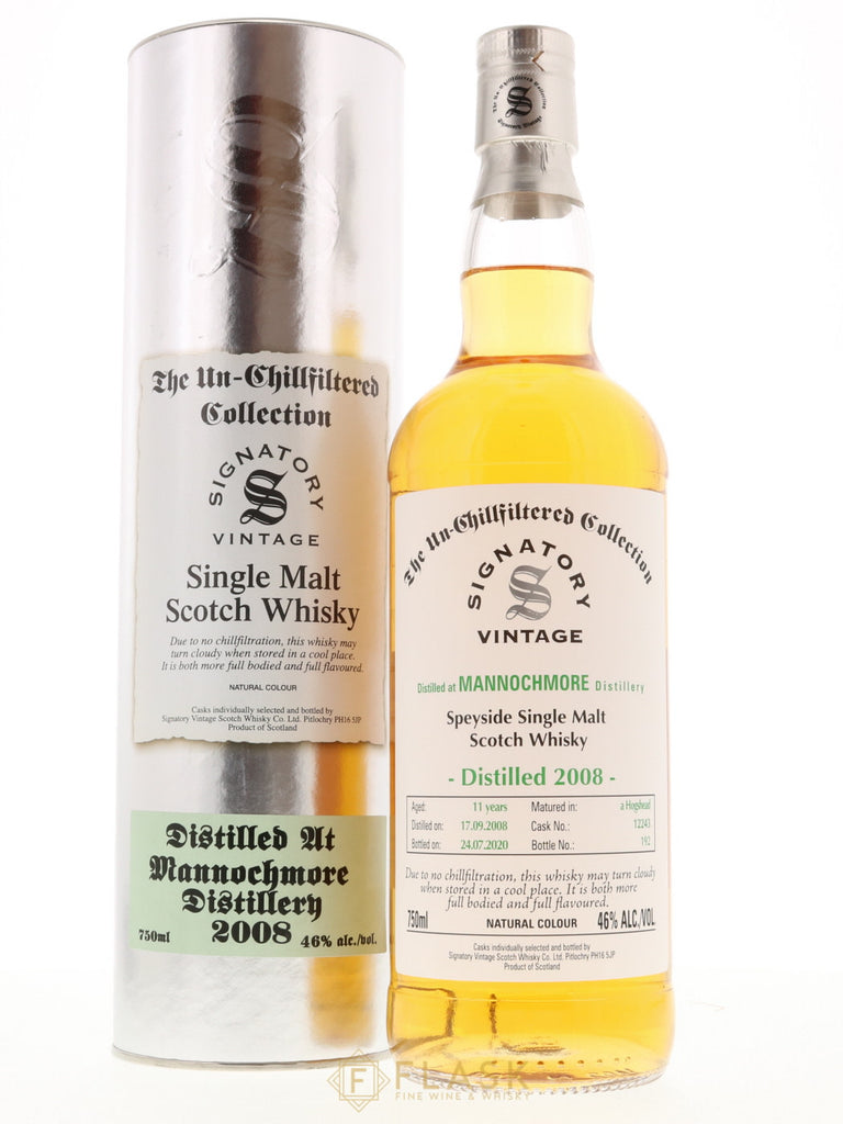 Mannochmore 2008 11 Year Old Signatory Vintage Un-Chillfiltered - Flask Fine Wine & Whisky