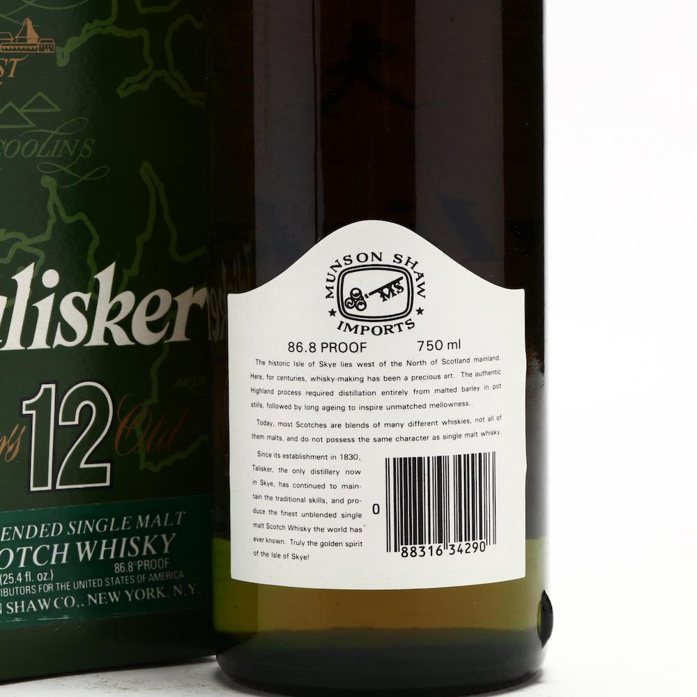 Talisker 12 Year Old Single Malt John Walker and Sons 1980s 43.4% - Flask Fine Wine & Whisky