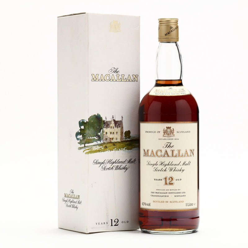 Macallan 12 Year Old Single Malt 1980s 1 Liter - Flask Fine Wine & Whisky