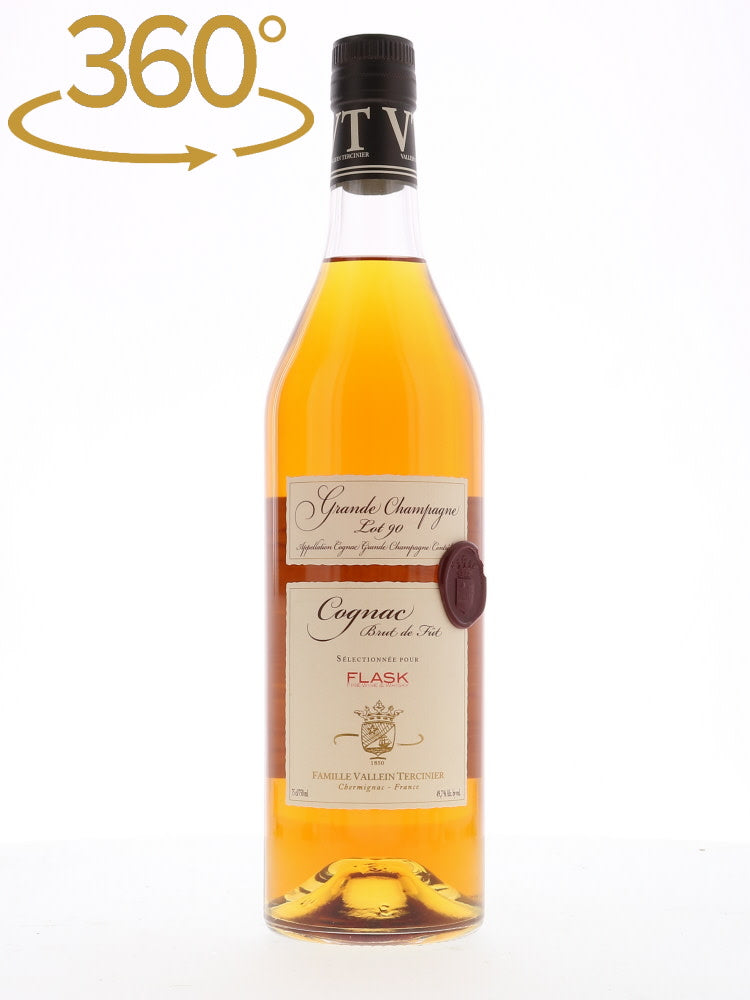 Vallein Tercinier Cognac Lot 90 Cask Strength Flask Exclusive [Net Item] - Flask Fine Wine & Whisky
