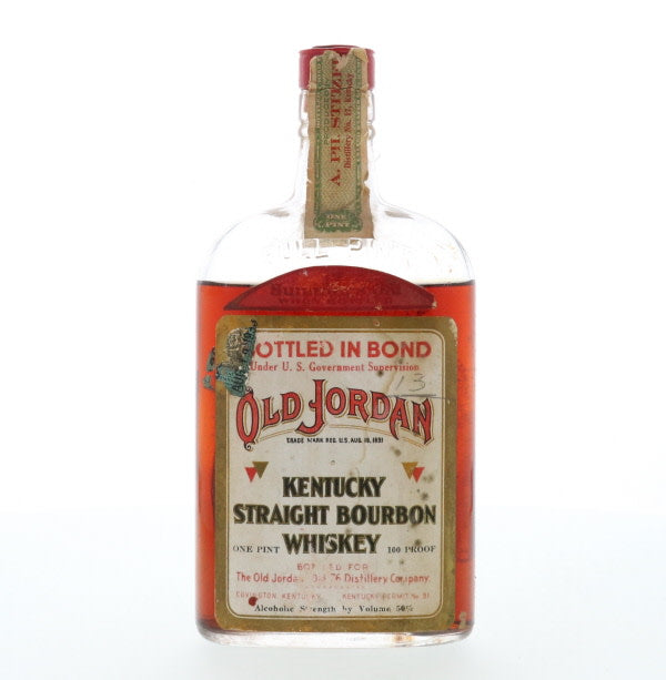 PH Stitzel Old Jordan 1917 Bottled 1933, Prohibition Pint - Flask Fine Wine & Whisky