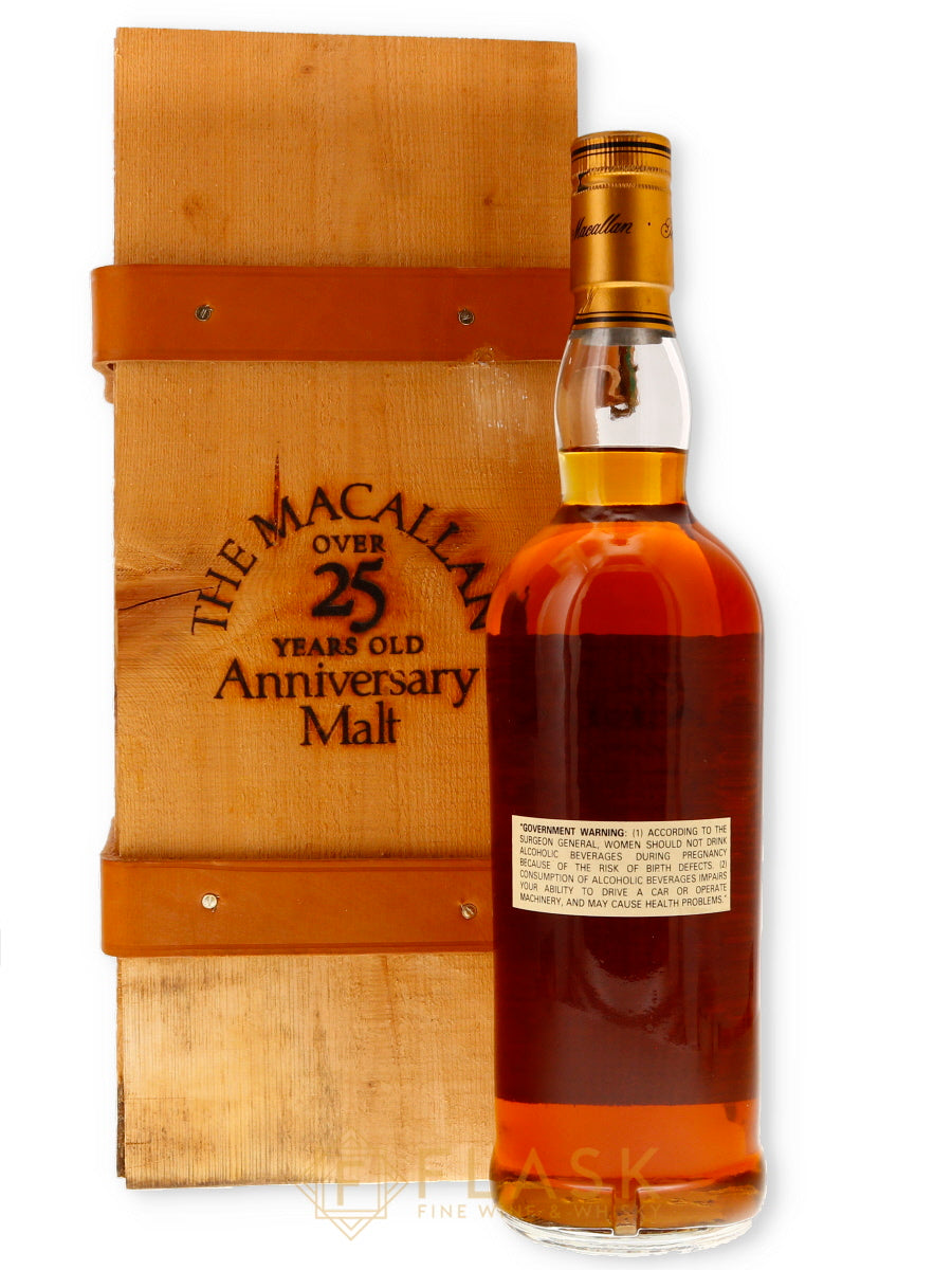 Macallan 25 Year Old Anniversary Malt Premiere Wine Merchants 1980s - Flask Fine Wine & Whisky