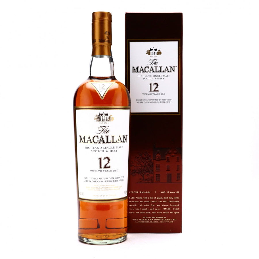 Macallan 12 Year Old Sherry Oak Cask Pre-2018 [Brown Box] - Flask Fine Wine & Whisky