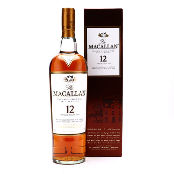 Macallan 12 Year Old Sherry Oak Cask Pre-2018 [Brown Box] - Flask Fine Wine & Whisky