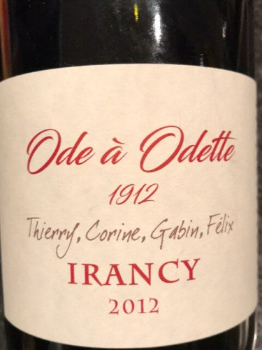 Thierry Richoux Ode a Odette Irancy Rouge 2012 - Flask Fine Wine & Whisky