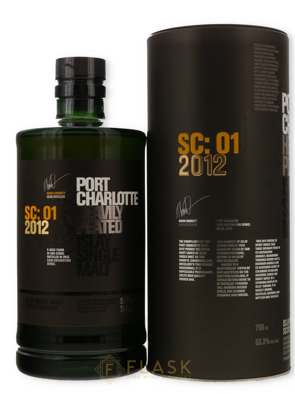 Bruichladdich Port Charlotte SC: 01 2012 Heavily Peated Islay Single Malt Scotch 750ml - Flask Fine Wine & Whisky