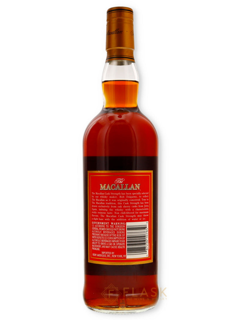 Macallan Cask Strength Red Label Gift Box Set With Luxury Hip Flask - Flask Fine Wine & Whisky
