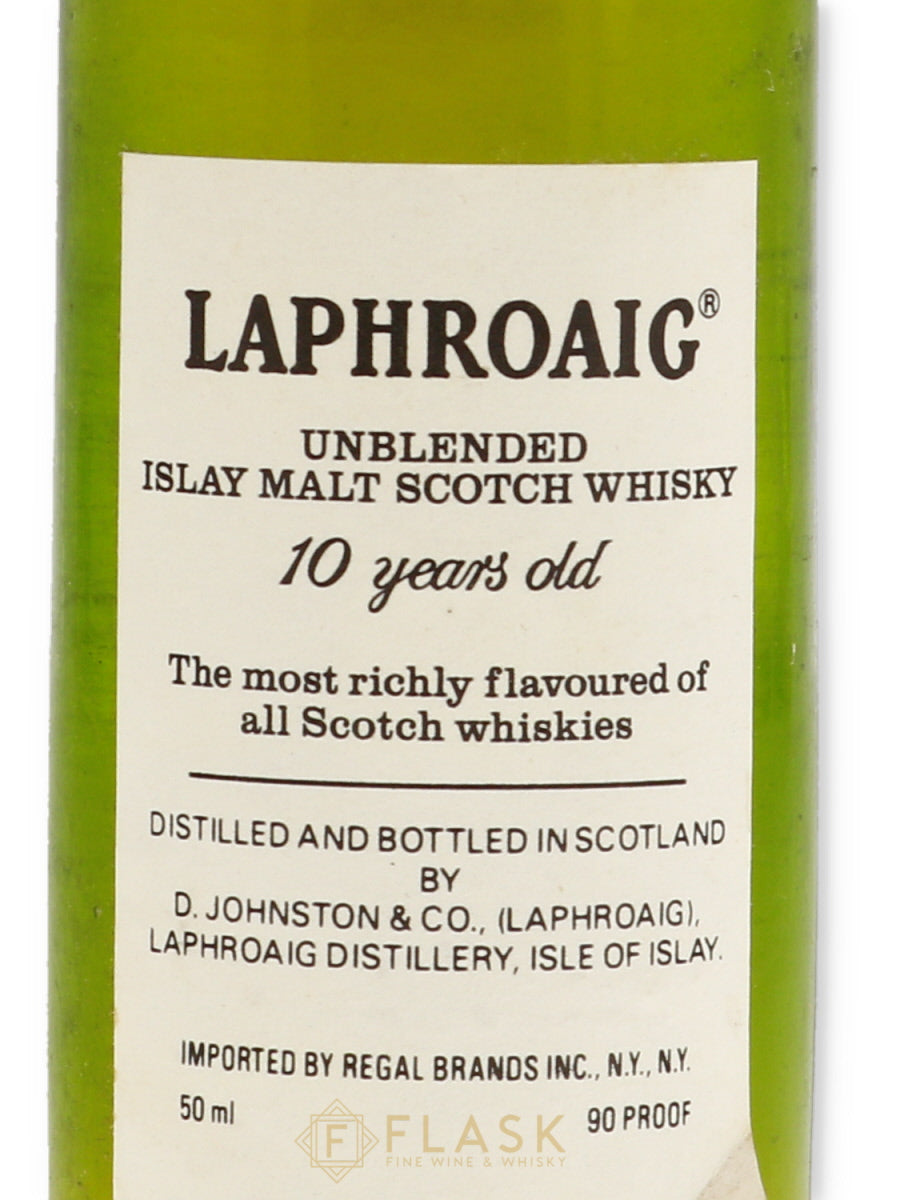 Laphroaig 10 Year Old Unblended 90 Proof 1980s / Regal Brands 50ml Miniature - Flask Fine Wine & Whisky