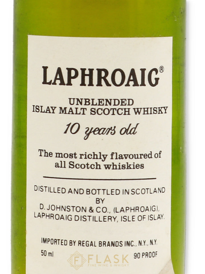 Laphroaig 10 Year Old Unblended 90 Proof 1980s / Regal Brands 50ml Miniature - Flask Fine Wine & Whisky