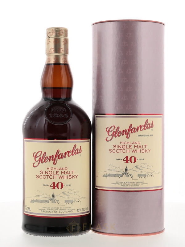Glenfarclas 40 Year Old Single Malt Scotch Whisky - Flask Fine Wine & Whisky