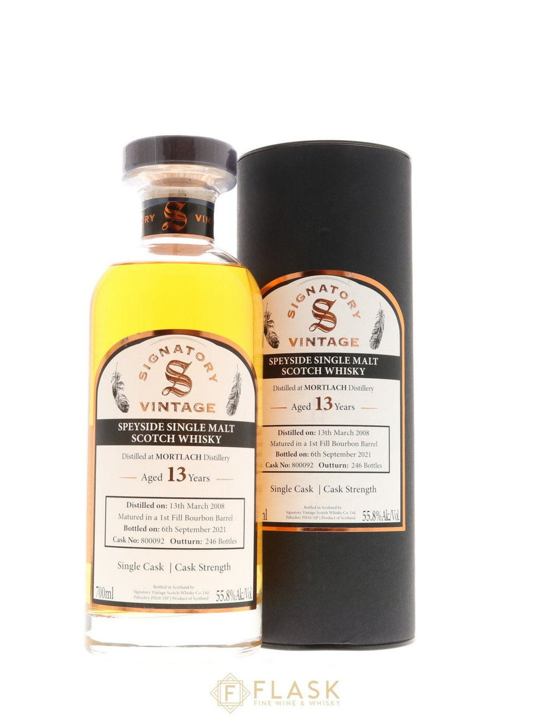 Mortlach 2008 13 Year Old Signatory Bourbon Barrel Matured Cask Strength - Flask Fine Wine & Whisky