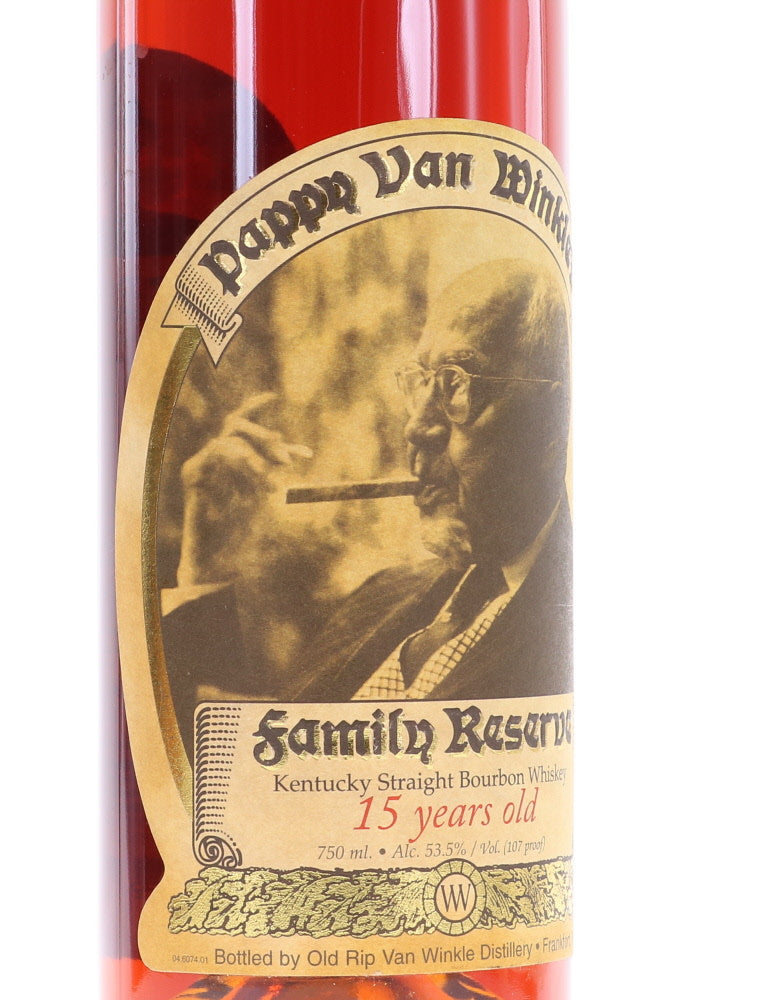 Pappy Van Winkle 15 Year Old Bourbon Pre-2006 / Raised Letters - Flask Fine Wine & Whisky