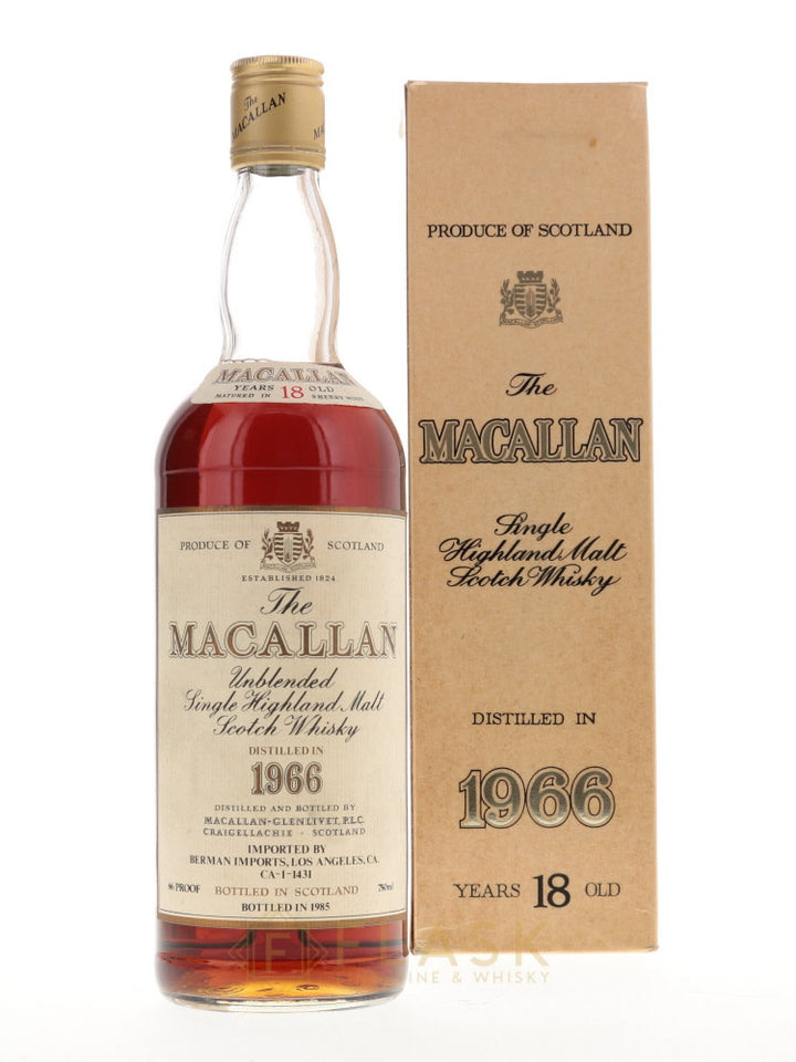 Macallan 18 Year Old 1966 - Flask Fine Wine & Whisky