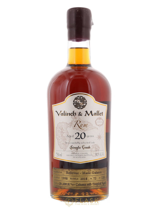 Bellevue 20 Year Old 1998 Valinch & Mallet Exclusive Single Barrel Cask Strength Guadeloupe Rum (Damoiseau) - Flask Fine Wine & Whisky