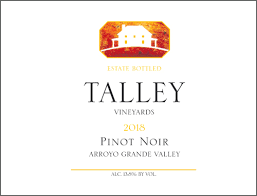 Talley Pinot Noir Estate Arroyo Grande Valley 2018 - Flask Fine Wine & Whisky