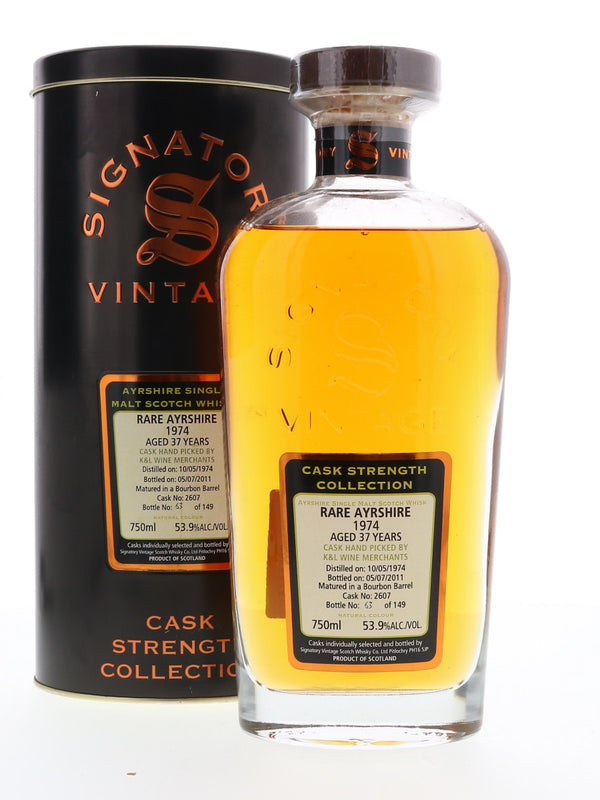 Ladyburn Rare Ayrshire Signatory Vintage Cask Strength 1974 37 Year Old Single Malt Single Cask 2607 - Flask Fine Wine & Whisky