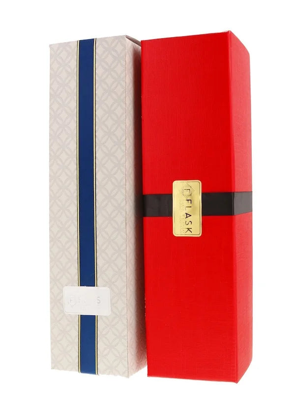 Red and patterned Flask bottle gift boxes